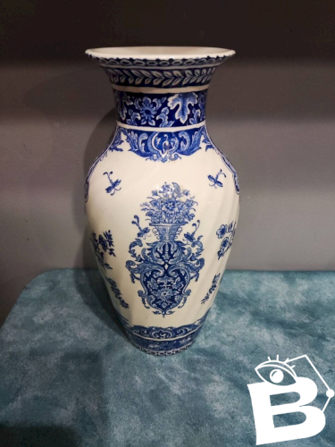 Vase en faïence de Gien décor Rouen