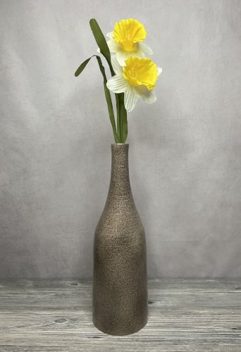 Vase en forme de bouteille signé Pacoret ? style brutaliste