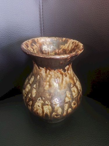 Vase en grès émaillée signé P.Normand