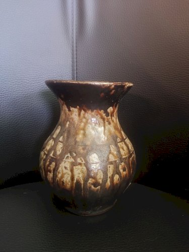 Vase en grès émaillée signé P.Normand