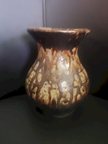Vase en grès émaillée signé P.Normand