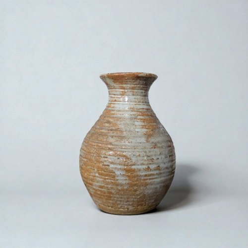 Vase en grès signé / Puisaye / Lion