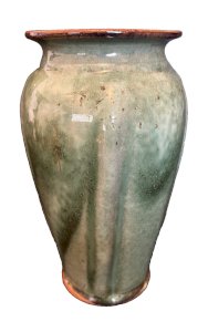 vase en Grès Vernissé vert  Signature à identifier artisanat poterie potier