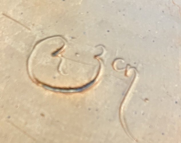 vase en Grès Vernissé vert  Signature à identifier artisanat poterie potier