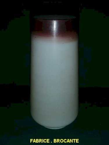 VASE EN OPALINE DECOR DE FLEURS