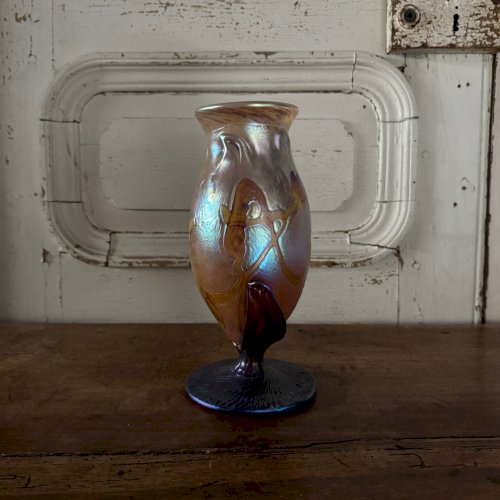 Vase en pâte de verre irisé signé JP Mateus 1995 M3633