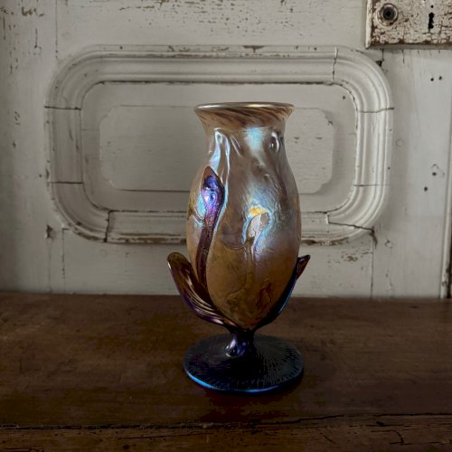 Vase en pâte de verre irisé signé JP Mateus 1995 M3633