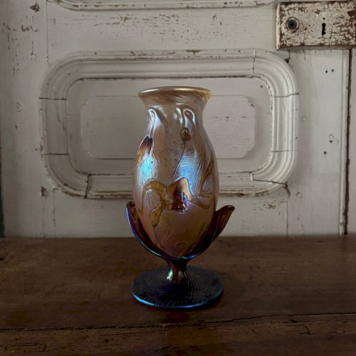 Vase en pâte de verre irisé signé JP Mateus 1995 M3633