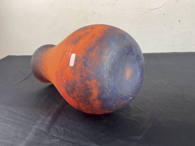 Vase en pâte de verre marmoréen signé MULLER Frères Lunéville