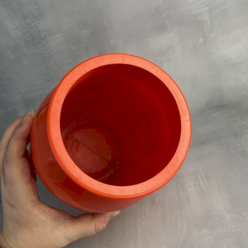 Vase en plastique orange Neptune retro vintage pop Haut.~22cm