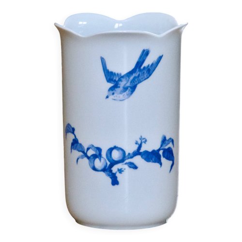 Vase en porcelaine Royal Limoges oiseau bleu