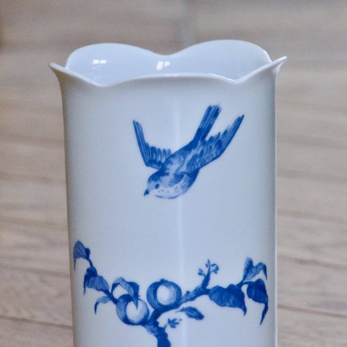 Vase en porcelaine Royal Limoges oiseau bleu