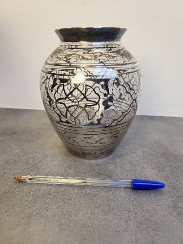 VASE EN VERRE ARGENTE SAINT GRAAL