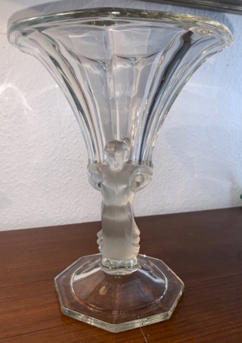 Vase en verre art déco aux nymphes 1930's Walther & Söhne à identifier