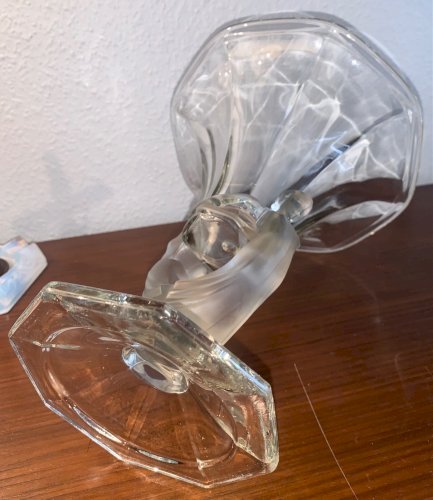 Vase en verre art déco aux nymphes 1930's Walther & Söhne à identifier