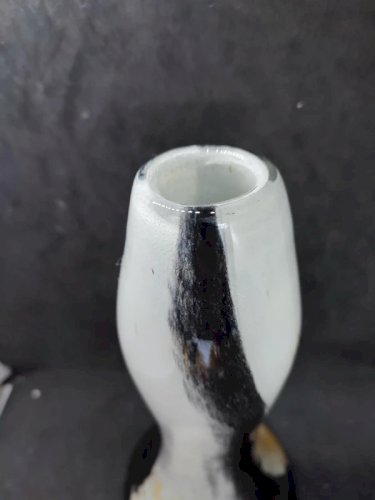 Vase en verre bullé multi couleur dans le gout de murano en bon etat