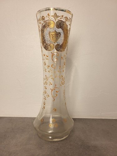 VASE EN VERRE DECOR EMAILLE