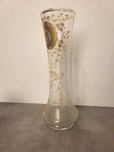 VASE EN VERRE DECOR EMAILLE