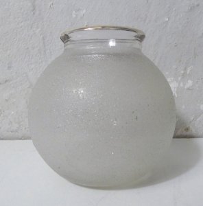 vase en verre granité blanc et or Vintage