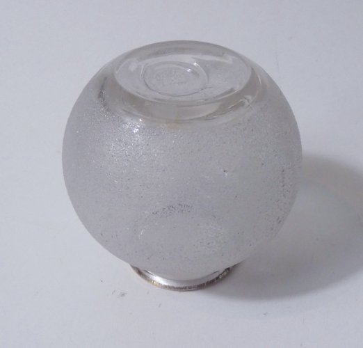 vase en verre granité blanc et or Vintage