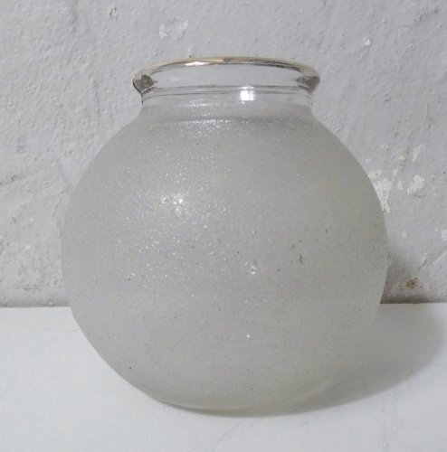 vase en verre granité blanc et or Vintage