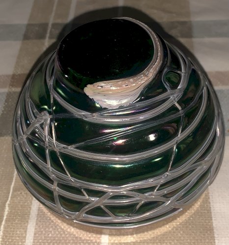 vase en verre irisé art nouveau bohême Pallme-König&Habel fin XIXe loetz kralik