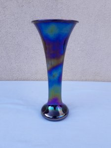 Iridescent glass vase