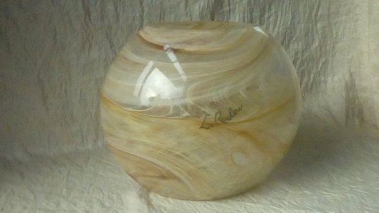 VASE EN VERRE "LA ROCHERE " EFFET MARBRÉ **