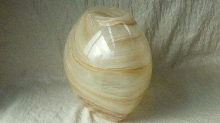 VASE EN VERRE "LA ROCHERE " EFFET MARBRÉ **