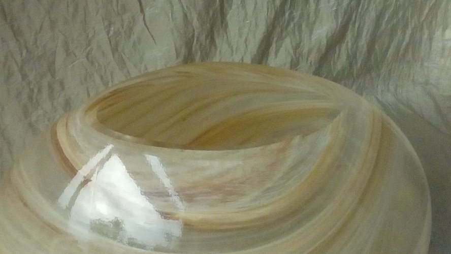 VASE EN VERRE "LA ROCHERE " EFFET MARBRÉ **