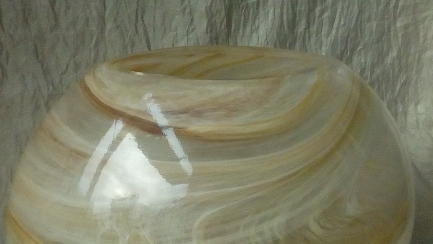 VASE EN VERRE "LA ROCHERE " EFFET MARBRÉ **