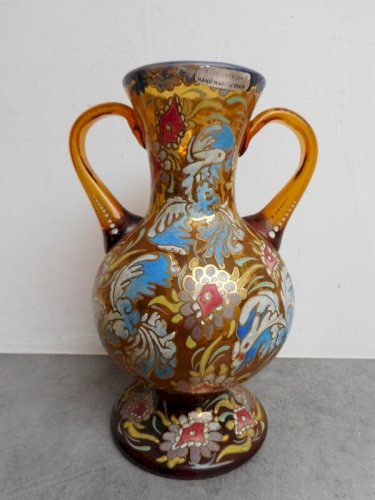 VASE EN VERRE MULTICOLORE ARTE CATALAN HAND MADE IN SPAIN