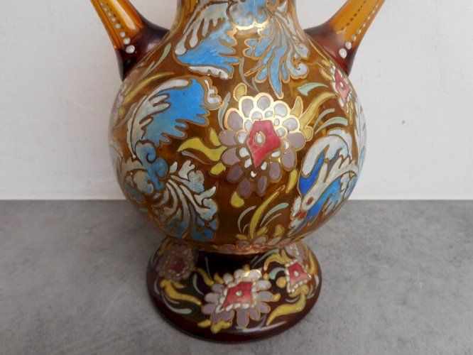 VASE EN VERRE MULTICOLORE ARTE CATALAN HAND MADE IN SPAIN