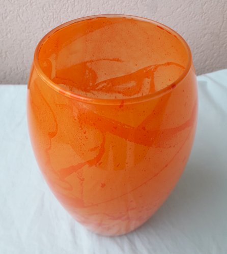 Vase en verre orange