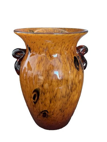 vase en verre pate de verre artisanal vintage décoration verrerie