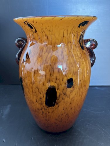 vase en verre pate de verre artisanal vintage décoration verrerie