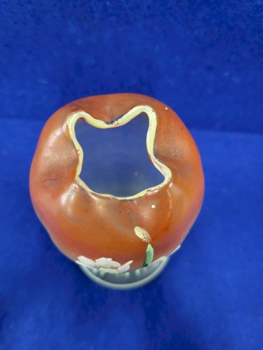 VASE EN VERRE PEINT EMAILLE DECOR DE NARCISSES