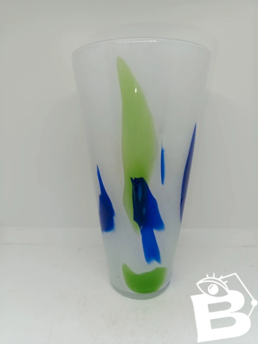 vase en verre souffle bouche dans le style murano en bon etat