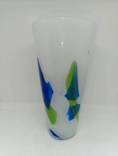 vase en verre souffle bouche dans le style murano en bon etat