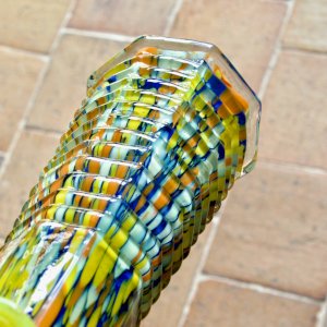 Vase en verre soufflé multicolore de Murano