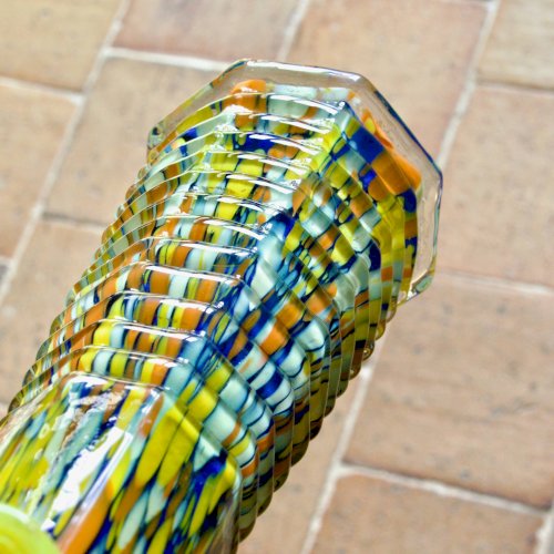 Vase en verre soufflé multicolore de Murano