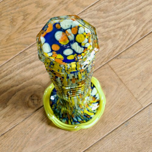 Vase en verre soufflé multicolore de Murano