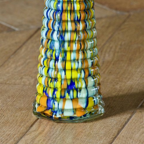 Vase en verre soufflé multicolore de Murano