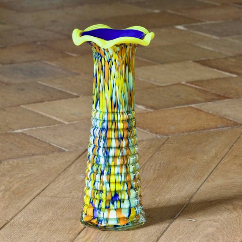Vase en verre soufflé multicolore de Murano