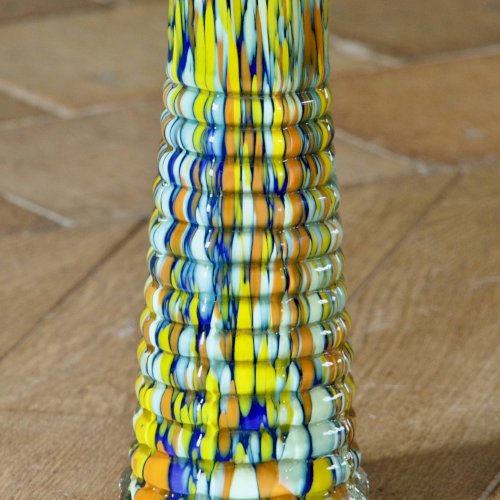 Vase en verre soufflé multicolore de Murano