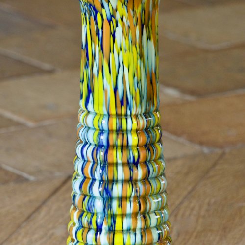 Vase en verre soufflé multicolore de Murano