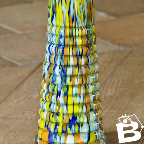 Vase en verre soufflé multicolore de Murano