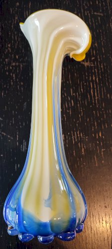 Vase en verre soufflé Murano Calla Lily années 60-70