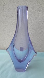 Glass vase Zelezny Brod Czechoslovakia