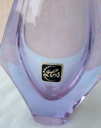 Vase en verre Zelezny Brod Tchécoslovaquie